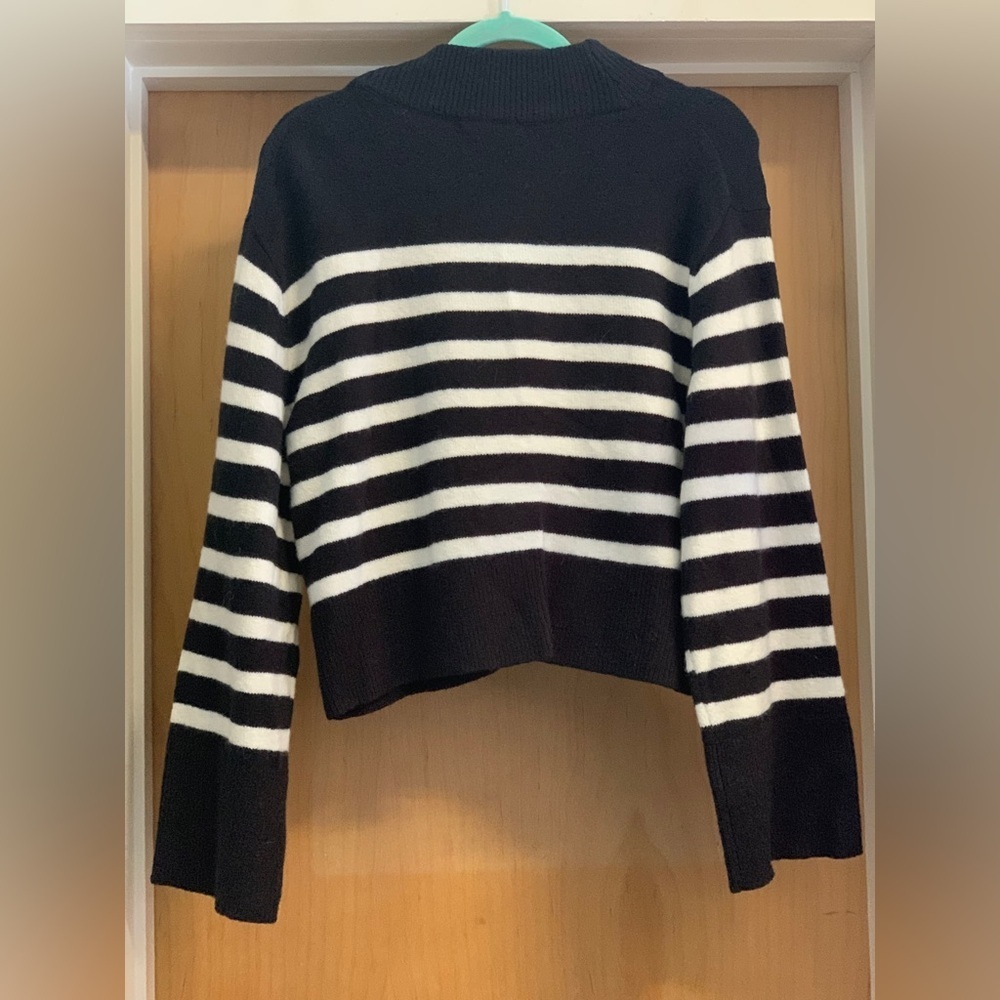 J. Crew Chunky Crew Neck Merino Wool Blend Striped Sweater. Size-Small - Picture 4 of 4